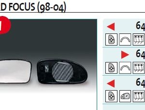 Стекло зеркала электрического правого