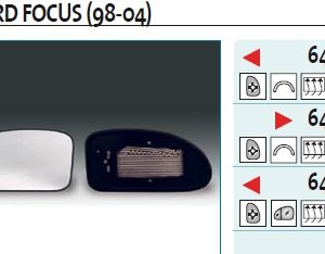 Стекло зеркала электрического левого