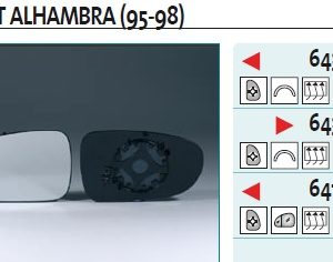 Стекло зеркала электрического левого