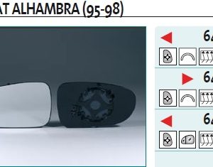 Стекло зеркала электрического правого