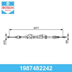 Трос стояночного тормоза правый