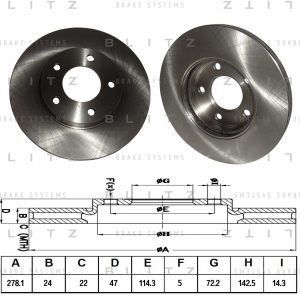 Диск тормозной передний вентилируемый