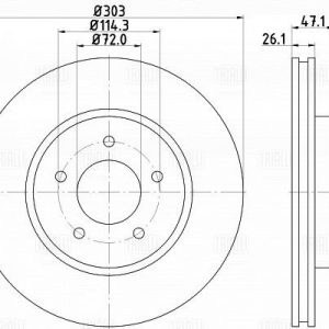 Диск тормозной передний вентилируемый