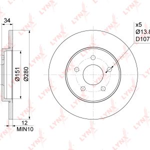 Диск тормозной задний