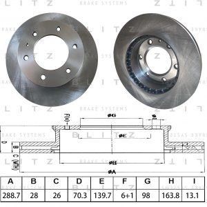 Диск тормозной передний вентилируемый