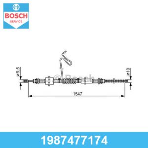 Трос стояночного тормоза левый