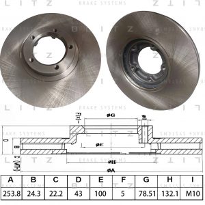 Диск тормозной передний вентилируемый