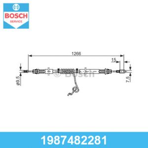 Трос стояночного тормоза правый