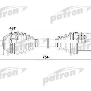 Полуось передняя левая
