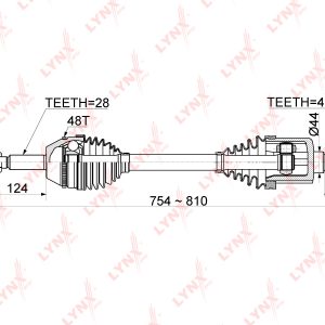 Полуось передняя левая