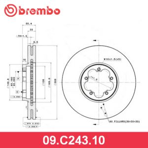 Диск тормозной передний вентилируемый