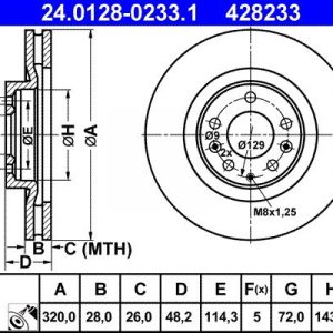 Диск тормозной передний вентилируемый