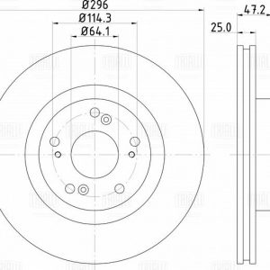 Диск тормозной передний вентилируемый