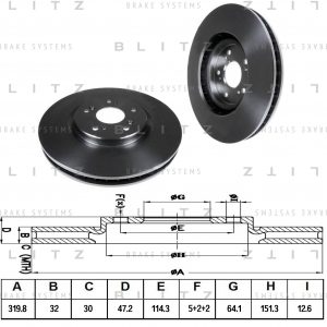 Диск тормозной передний вентилируемый