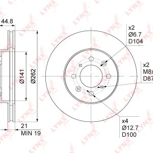 Диск тормозной передний вентилируемый
