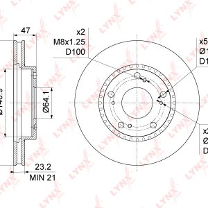 Диск тормозной передний вентилируемый