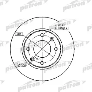 Диск тормозной передний не вентилируемый