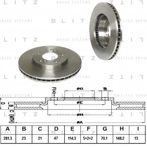 Диск тормозной передний вентилируемый