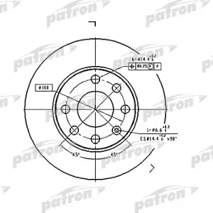 Диск тормозной передний не вентилируемый