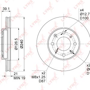 Диск тормозной передний вентилируемый