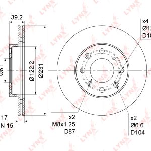 Диск тормозной передний вентилируемый