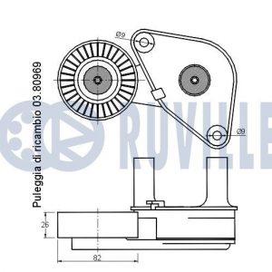 Ролик-натяжитель ручейкового ремня