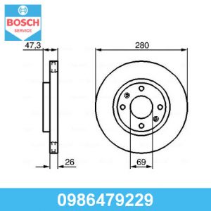 Диск тормозной передний вентилируемый