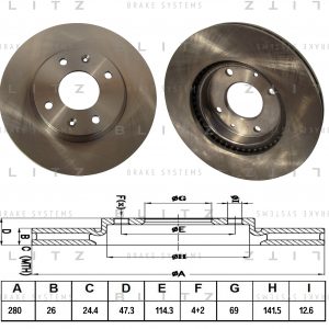 Диск тормозной передний вентилируемый