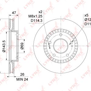Диск тормозной передний вентилируемый