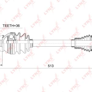 Полуось передняя левая