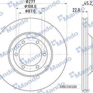 Диск тормозной передний вентилируемый