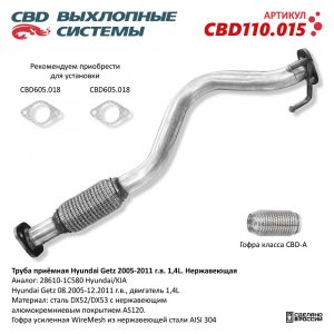 Приемная труба глушителя