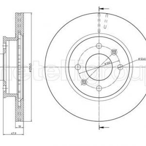 Диск тормозной передний вентилируемый