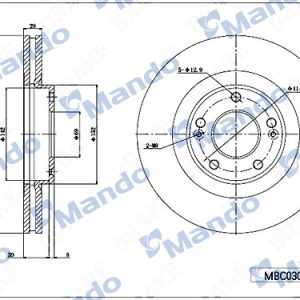 Диск тормозной передний вентилируемый