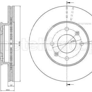 Диск тормозной передний вентилируемый