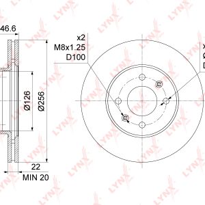 Диск тормозной передний вентилируемый