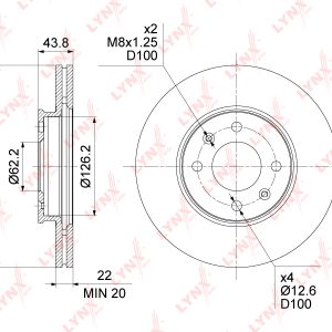 Диск тормозной передний вентилируемый