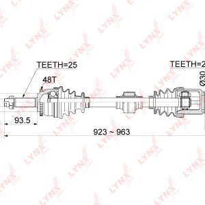 Полуось передняя правая