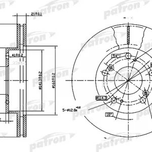 Диск тормозной передний вентилируемый