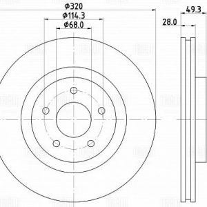 Диск тормозной передний вентилируемый