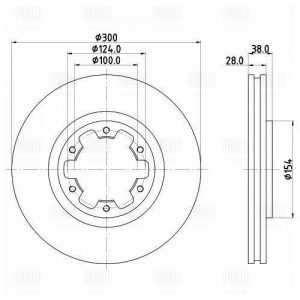 Диск тормозной передний вентилируемый