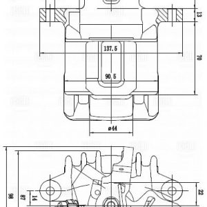 Суппорт тормозной задний правый