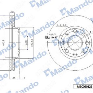 Диск тормозной передний вентилируемый