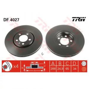 Диск тормозной передний вентилируемый