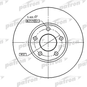 Диск тормозной передний не вентилируемый