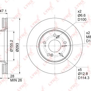 Диск тормозной передний вентилируемый