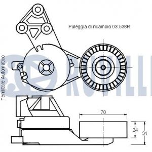 Ролик руч.ремня с кронштейном