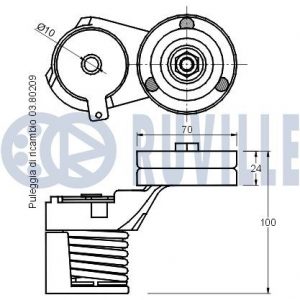 Ролик-натяжитель ручейкового ремня