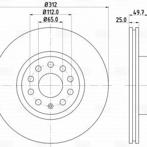 Диск тормозной передний вентилируемый