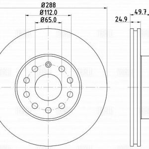 Диск тормозной передний вентилируемый